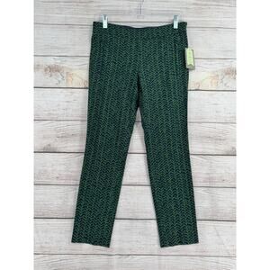 Cartonnier Anthropologie Abstract Print Side Zip Pants Womens 4 Green Blue NEW